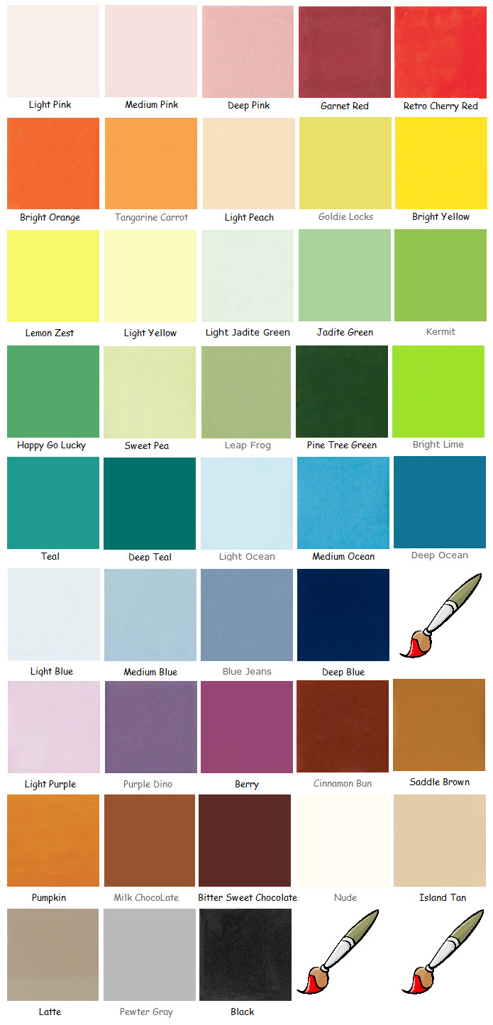 Glaze Color Chart